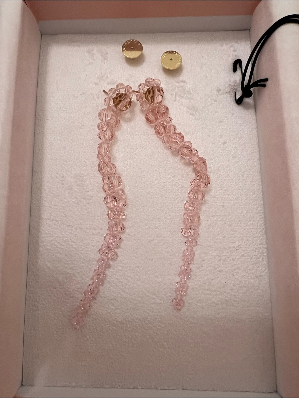Simone Rocha Blush Crystal Threader Drop Earrings - Picture 7 of 7